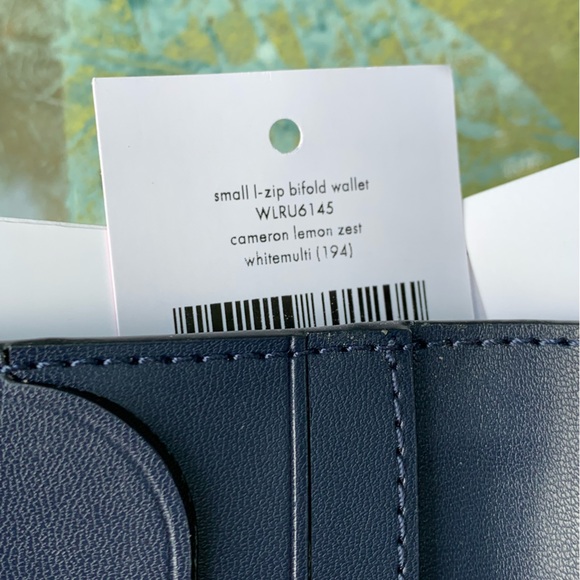 KATE SPADE Cameron Lemon Zest SMALL L-ZIP BIFOLD WALLET! I.D. Window Coord Set - Picture 6 of 7